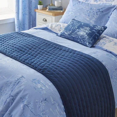 Dunelm Chinoiserie Blue Bed Runner Blue
