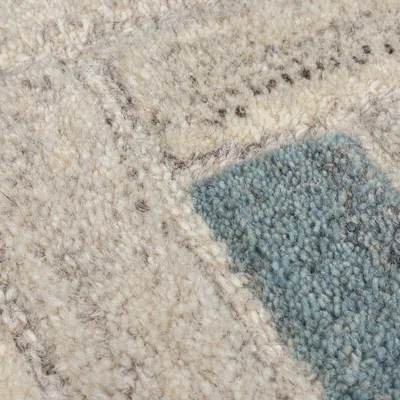 Dunelm Russo Wool Geometric Modern Runner Blue