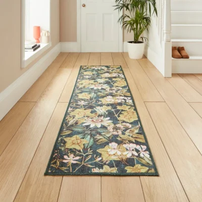 Dunelm Clarke and Clarke Passiflora Washable Runner