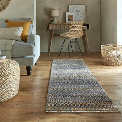 Dunelm Parker Runner Yellow/Grey