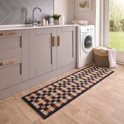 Dunelm Marvel Printed Checkerboard Washable Runner