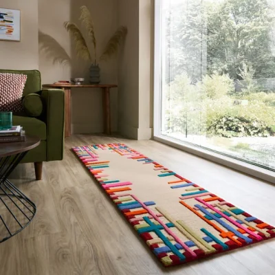 Dunelm Sketch Border Wool Runner