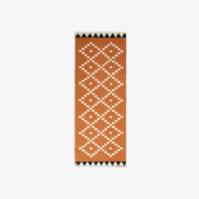 Habitat Habitat Geo Flatweave Wool Runner - Red - 75x200cm