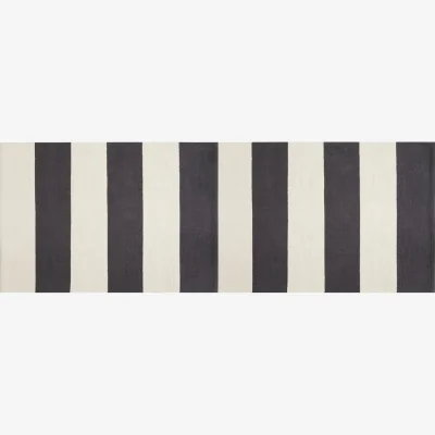 Habitat Habitat Raya Woven Cotton Runner- 65x200cm - Black and White