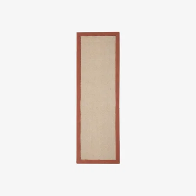 Homebase Jute Herringbone Runner with Terracotta Border - 60x180cm