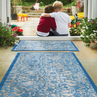 Hug Rug Nature 33 Blue Washable Runner