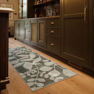 Hug Rug Eden Leaves Green Eco-Washable Runner