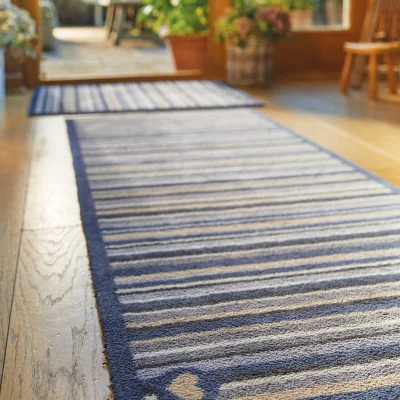 Hug Rug Stripe 88 Blue/Grey Washable Runner