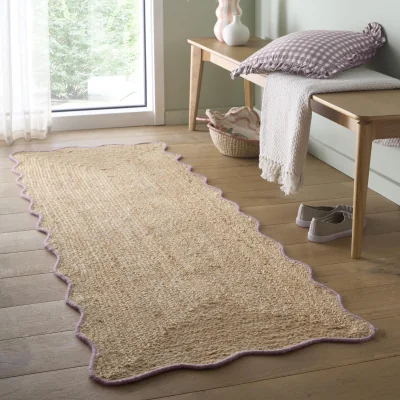 Hug Rug Jute Scalloped Edge Runner Lilac