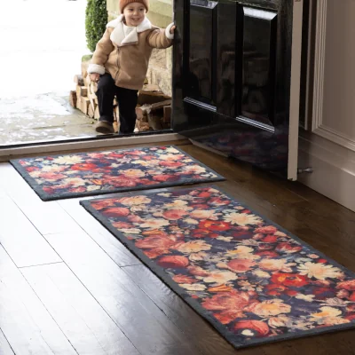 Hug Rug Dark Florals Washable Runner