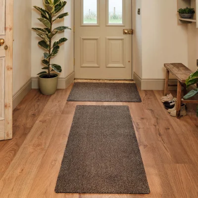 Hug Rug Plain Fleck - Coffee Washable Runner