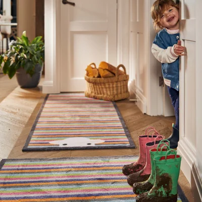 Hug Rug Peep Stripe Herdy Washable Runner