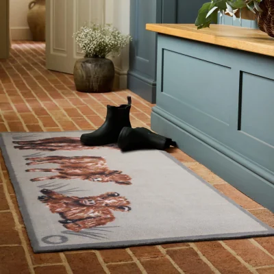 Hug Rug Heritage Highland Cow Washable Runner