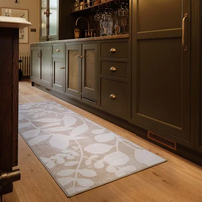 Hug Rug Eden Leaves Neutral Eco-Washable Runner