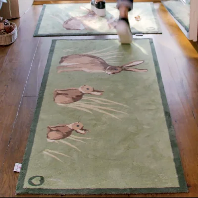 Hug Rug Rabbit 1 Green Washable Runner