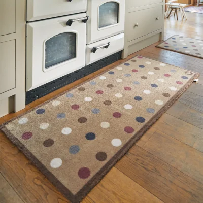 Hug Rug Spot 10 Brown Washable Runner
