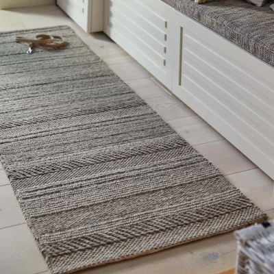 Hug Rug Chunky Knit Runner Grey/Natural