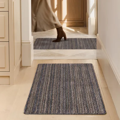 Hug Rug Candy Slate Stripe Washable Runner