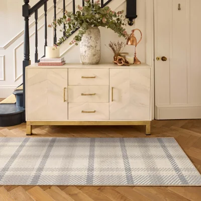Hug Rug Isla Plaid Neutral Eco-Washable Runner