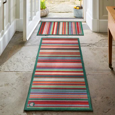 Hug Rug Bright Green Stripe Washable Runner