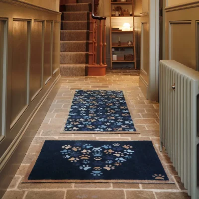 Hug Rug Paws For Love Blue Washable Runner