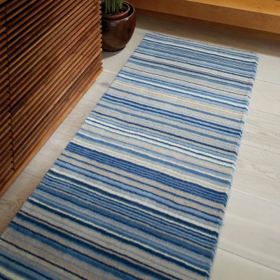 Hug Rug Fine Stripes Runner Blue/Beige