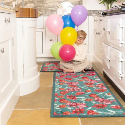 Hug Rug Tumbling Tulips Washable Runner
