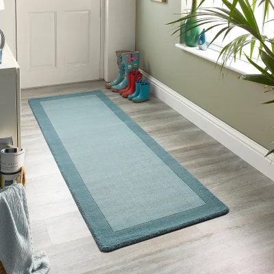 Hug Rug Borders Wool Runner Duck Egg