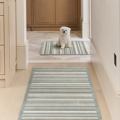Hug Rug Sage Stripe Washable Runner