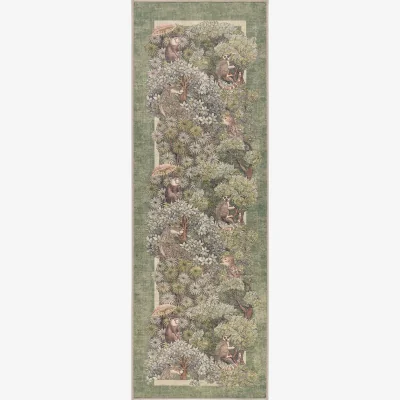 Hug Rug Treetop Troop Green Eco-Washable Runner