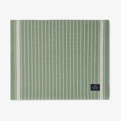 Nordic Nest Striped Organic Cotton Rips runner 50x250 cm Green-white