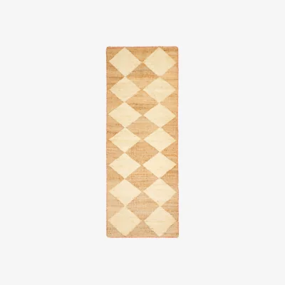Oliver Bonas Maia Chequerboard Weave Jute Runner 200x70cm