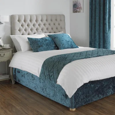 The Range Crushed Velvet Bed Runner - Teal
