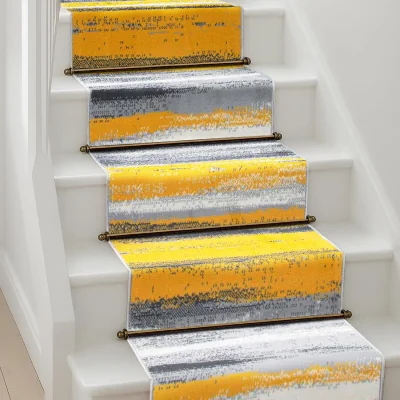 The Range Abstract Lines Hallway Runner - Mustard / 180cm