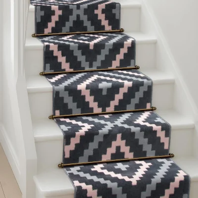 The Range Geometric Tile Hallway Runner - Pink / 450cm