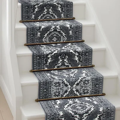 The Range Texas Medallion Traditional Hallway Runner - Grey / 720cm