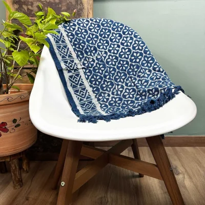 The Range Handmade Indigo Runner Madjid Tiles - Blue