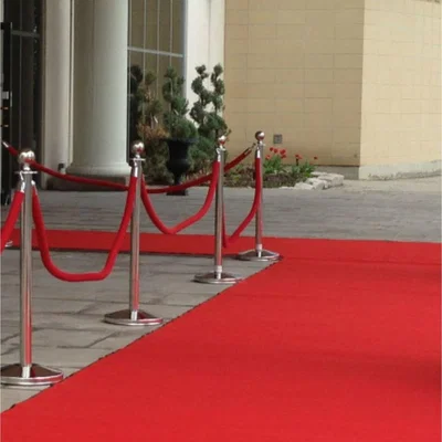 The Range Cut To Measure Non Slip Rubber Backed Red Carpet Runner - Red / 731cm
