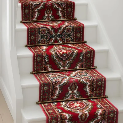 The Range Texas Medallion Traditional Hallway Runner - Red / 600cm