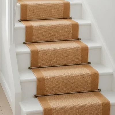 The Range Bordered Traditional Hallway Runner - Beige / 450cm