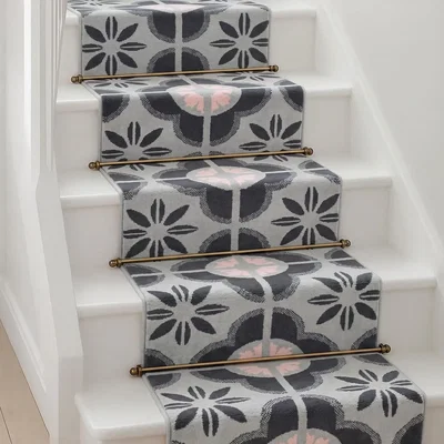 The Range Floral Tile Hallway Runner - Pink / 300cm