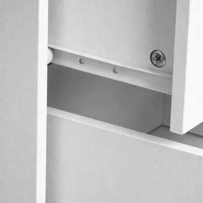 The Range Bedside Table 2 Drawer Metal Handles Runners White Bedroom Cabinet - White