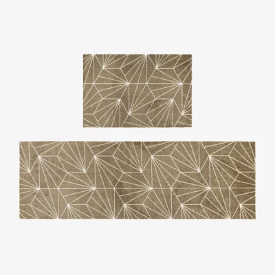 The Range Machine Washable Entrance Mega Mat and Runner - Brown Geo - Brown