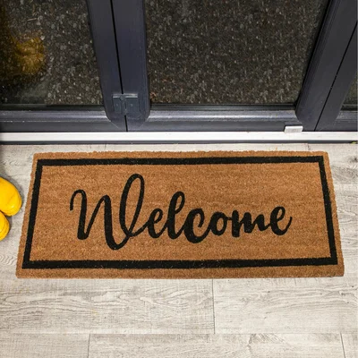 The Range Coir Door Mats Runners - Brown / Welcome
