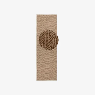 The Range Nature Chevron Flatweave Indoor & Outdoor Runner Beige - Beige / 350.0cm