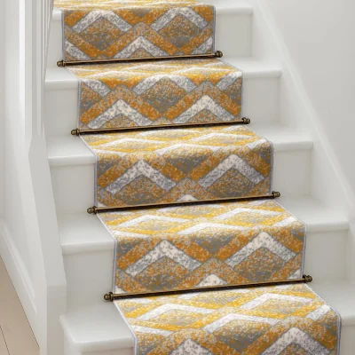 The Range Chevron Hallway Runner - Mustard / 240cm