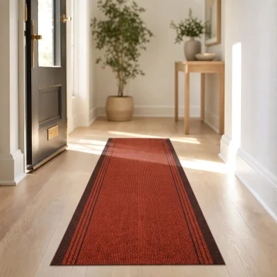 The Range Sydney Non Slip Hallway Runner - Red / 457cm