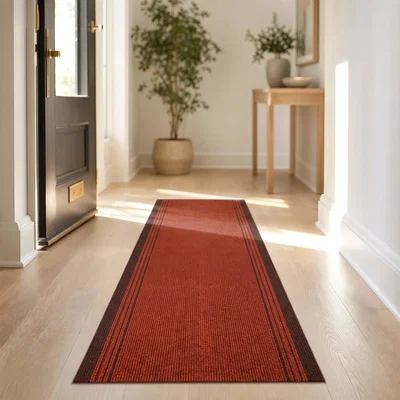 The Range Sydney Non Slip Hallway Runner - Red / 152cm