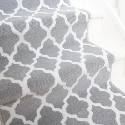 The Range Grey Trellis Cut To Measure Stair Carpet Runner 60cm Wide - Grey / 548cm