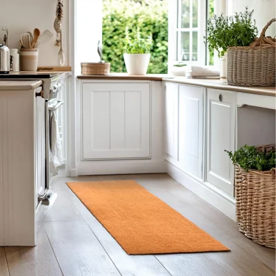 The Range PVC Coir Non-Shed Kitchen Hallway Runner - Brown / 60cm x 240cm